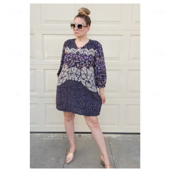 SALONI 100% Silk Mini Dress - Picture 1 of 6